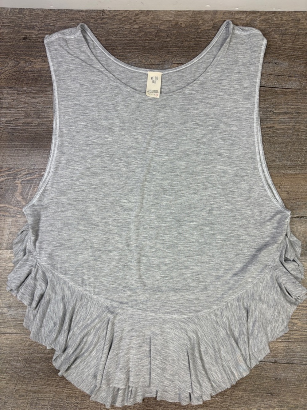 Free People We The Free Ruffle Hem Tank Top – Gray | Large